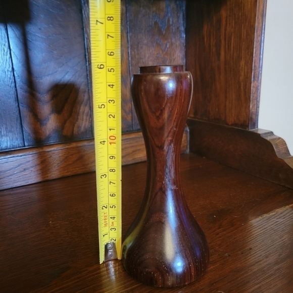 COPY - Vintage mid century modern wooden candle stick holder. - Picture 4 of 6